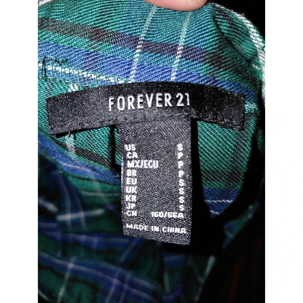 Forever 21 Green Plaid Pleated Mini Skirt Small Tartan Schoolgirl Preppy - Picture 4 of 6